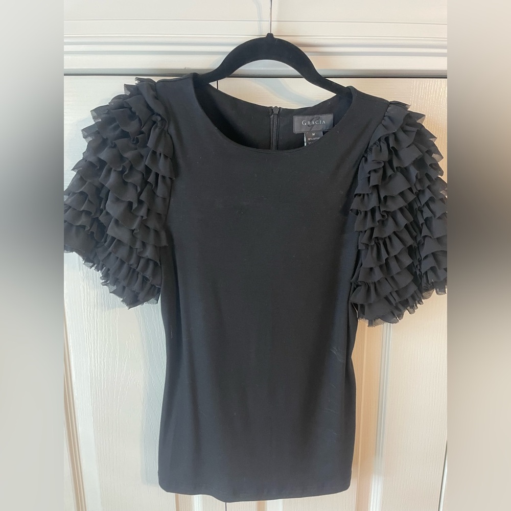 Ruffle sleeve top